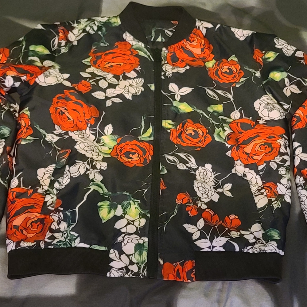 NEW Rose Bomber Jacket Mens Casual Jackets Coat